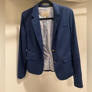 Banana Republic Factory Navy Blue Women's Blazer with Gold Crest Buttons